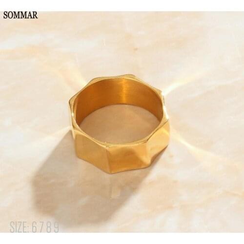 SOMMAR Vintage Love Gold color size 6 7 8 men\s ring for women Reduced Geometry, Russ opal jewelry accessories