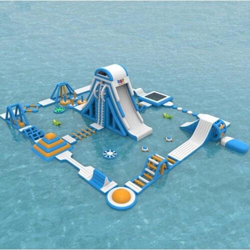 New arrvail inflatable 30m 50m inflatable floating water park water slider for summer