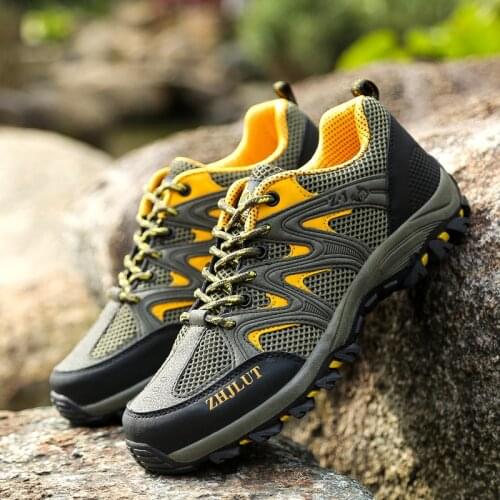 Men Women Hiking Shoes Outdoor Summer Mesh Breathable Walking Jogging Trekking Boots Mountain Climbing Sport Sneakers Athletic