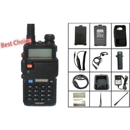 BaoFeng UV-5R Walkie Talkie VHF/UHF136-174 /400-520Mhz + Programing Cable+Battery Case+Soft Case+Car Charger Handy Hunting Radio