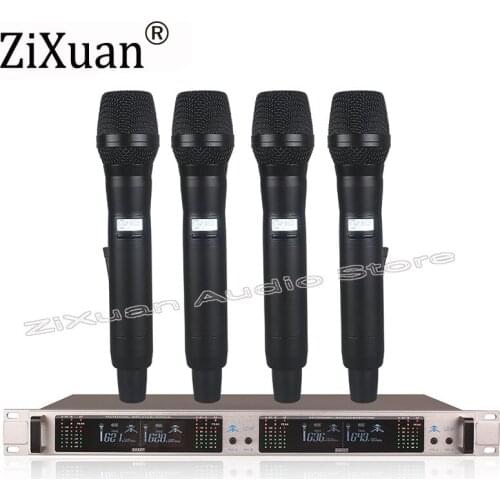 Professional 4 channel karaoke wireless Handheld microphone UHF lapel Headset KTV dynamic mic Stage Performance