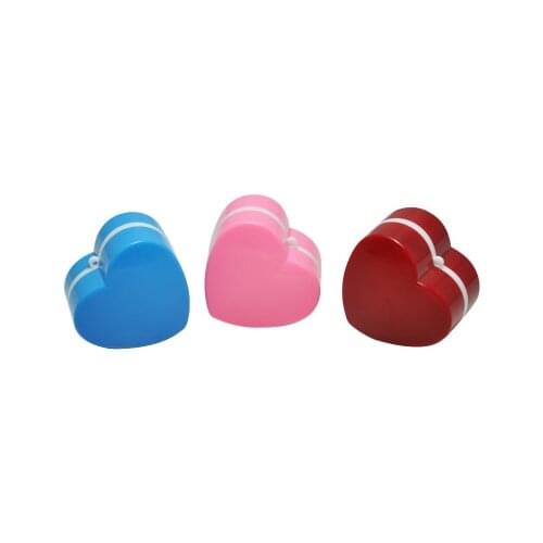 5Pcs Heart Shape Red Pink Blue Blank Holder Stamp Shell+Rubber Pad for Photosensitive Portrait Flash Stamping Seal