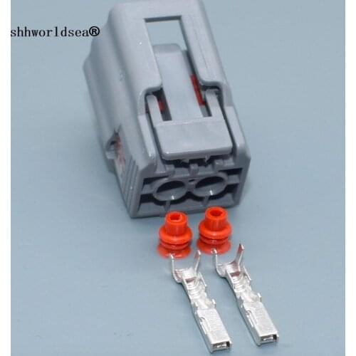 Shhworldsea Auto waterproof connectors wire harness plug housing Gray 2pin waterproof (2.2) female including 6189-0640