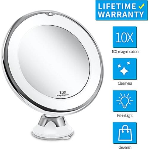 LED Mirror Makeup Mirror with LED light vanity Mirror 10X Magnifying Mirror LED Mirror Magnifying Makeup Tool Dropshipping