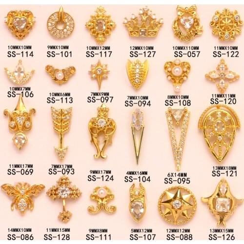 5pcs metal nail art zircon hollow decorations Nail art Luxury Metal Jewelry fingernail Zircon Diamond charms Manicure decoration