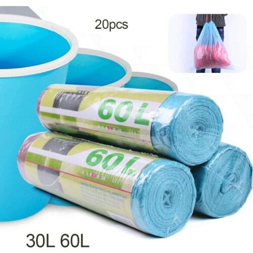 20Pcs 30/60L Thicken Auto Drawstring Trash Garbage Bag Kitchen Rubbish Pouch Environmental Waste Bags