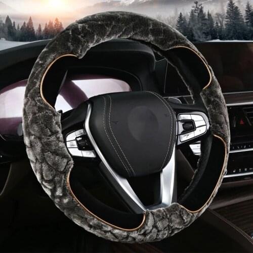 Car Steering Wheel Cover Keep Warm Short Plush Auto Steering Wheel Cover Comfortable Driving Winter Non Slip Car Assessoires