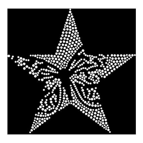 Star sticker rhinestones motif hot fix transfer design motif iron on applique patch for coat sweater shirt