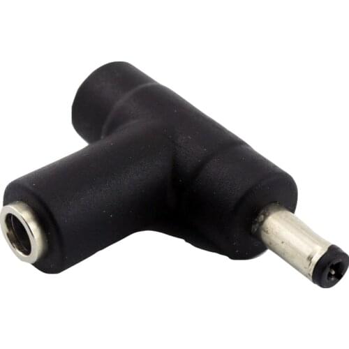 1pc CCTV DC Power 5.5 x 2.1mm Male Plug To Dual Female Jack T Type Extension Connector Adapter Black
