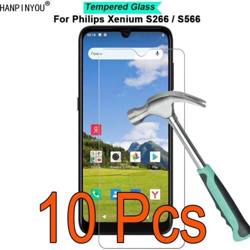 10 Pcs/Lot For Philips Xenium S266 / S566 6.08" 9H Hardness 2.5D Ultra-thin Toughened Tempered Glass Film Screen Protector Guard