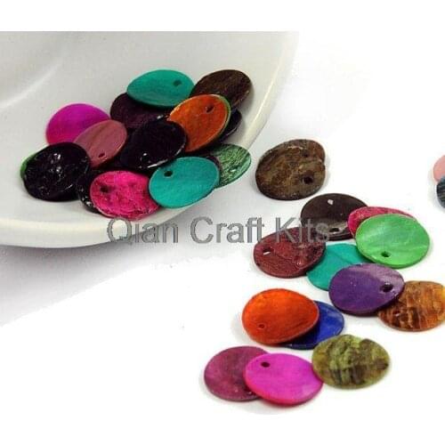 1000pcs pack Round Slice Shell Beads DIY Jewelry Findings, Multicolor 10mm Savaged small shell Beads from mother of pearl