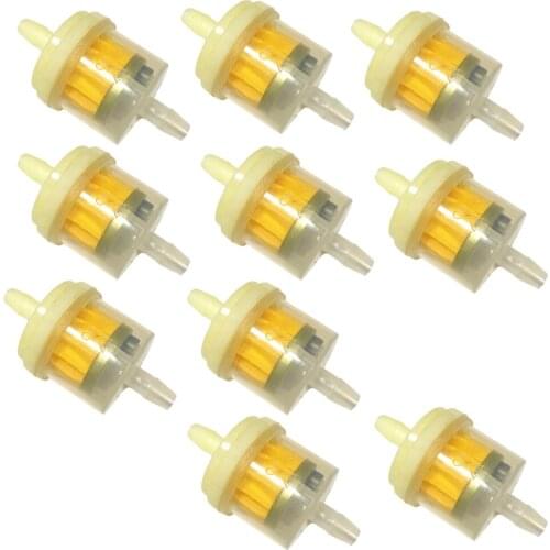 10x 6mm 1/4" Gasoline Gas Fuel Filter Petrol For Motorcycle Car Dirt Bike Scooter