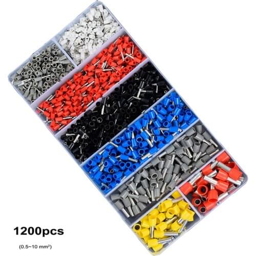 1200pcs 22-10AWG 0.5-6mm2 ferrules Cold Pressure Electrical Cable wire Connector tubular terminal