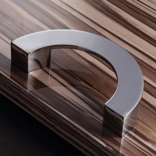 96mm Semicircle Metal Pull Modern Kitchen Cabinet Door Handle Drawer Wardrobe Knob Furniture handles