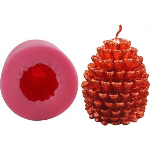 3D Soap Mold Christmas Pine Cones Tree Silicone Candle Soap Fondant Mold Cake Chocolate Decorating Baking Mould Tool