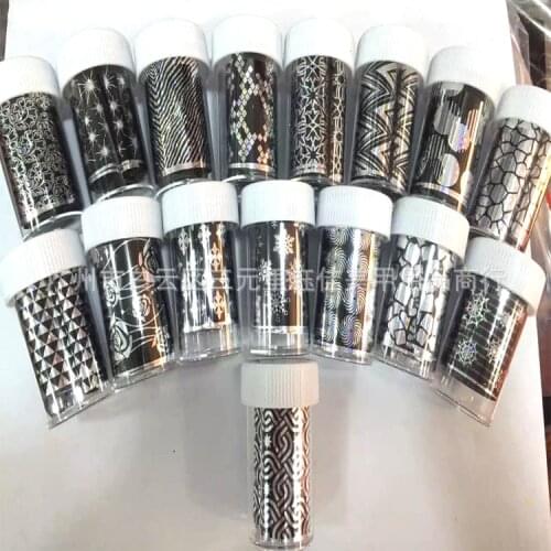 16 Bottles 16 Styles Nail art Foil nail wrap 4*120 Starry Sky Nail Foil Blue Holographic Paper Decals Decor Nail Art Sticker