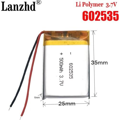 10PCS Supply lithium battery lithium polymer battery 602535 600 mah 3.7 V For MP3 MP4 MP5 GPS PSP MID Bluetooth Headset