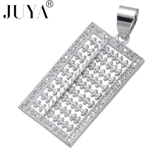 Jewelry Making Supplies Pendants For DIY Craft Copper Zircon Abacus Charm Pendant Fit Making Bracelets Necklaces Handmade