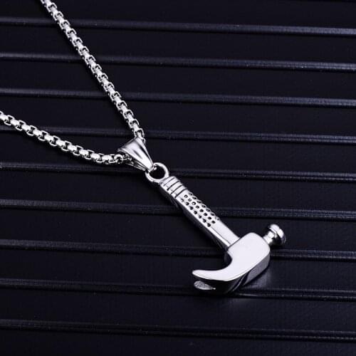 Fashion Creative Pendant Necklace Women Men Hip Hop Hammer Fun Gothic Tools Jewelry Party Street Rocking Clothes Accessories