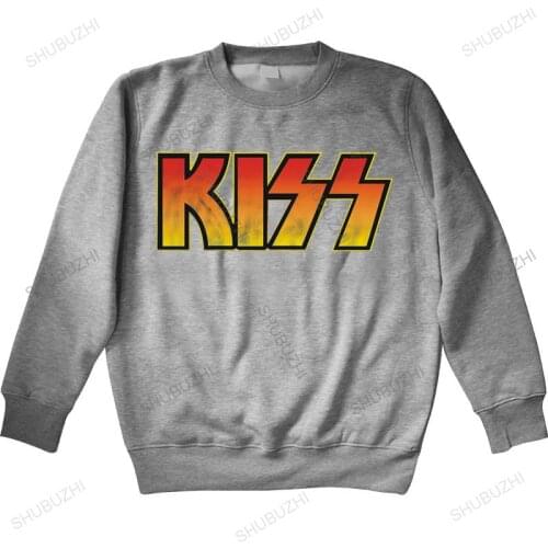 Men autumn sweatshirt black hoody Kiss Vintage Logo Shirt S-3XL Official hoodies Rock Band Black brand hoodie drop shipping