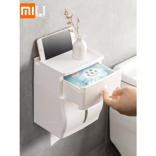 Youpin JordanJudy Wall-mounted tissue box toilet paper Shelf No punching Waterproof tray Paper roll