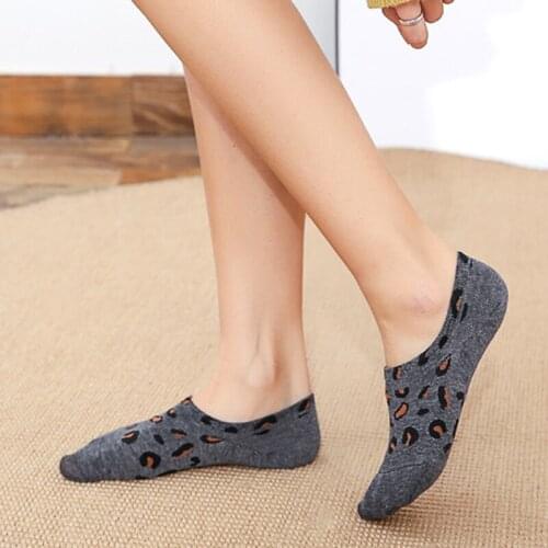 Fashion Women Leopard Sock Small Animal Cartoon Short 100% Cotton Boat Socks Breathable Casual Ladies Funny Sock