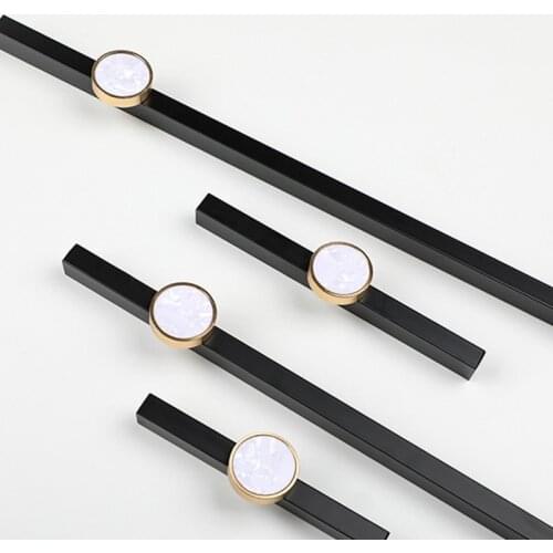 New Simple Combination Cabinet Door Handle Black Wardrobe Drawer Knob Pearl White Extended Furniture Decorative Handle Hardware