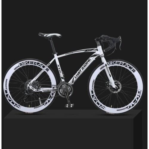 26-inch 27 Speed Road Bicycle Dead-Flying Front and Rear Mechanical Disc Brake 60 Knife Wheel Solid Tire Student Adult