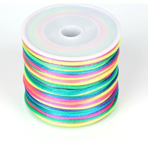 Iridescence/Red 1.5/2mm Cord Thread Wire Chinese Knot Macrame Rope Bracelet String for DIY Jewelry Findings Accessories