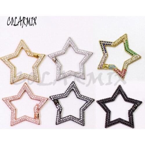 6Pcs Fashion star carabiner pendants accessories for jewelry making multi-kinds fashion necklace pendants for women 50943