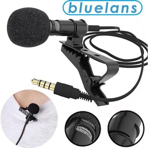 Portable External 3.5mm Hands-Free Wired Lapel Clip Microphone Lavalier Microphone Tie For Smartphone PC Recording Speaker