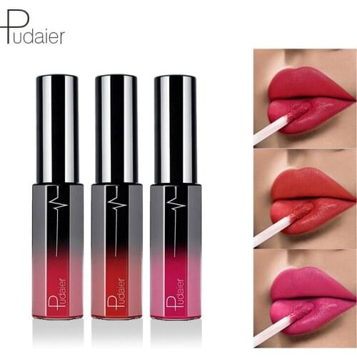Pudaier 3PCS/Lot Lip Gloss Liquid Makeup Batom Matte Liquido Lipgloss Beauty Tint Pigment Rouge a Levres Liquide Nude Lip Tint