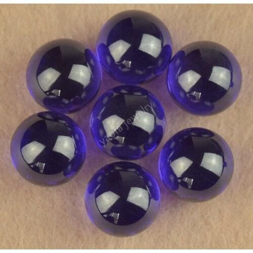 Sale 3~12mm 5A Without Hole Cabochon Round Beads Violet Blue Synthetic Cubic Zircon Stone Loose CZ Purple Color Gems For Jewelry