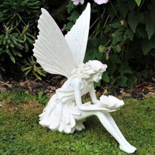 Garden Statue, Flower Fairy Shaped Sculpture Decorative Resin Artware Home Decor for Backyard Park