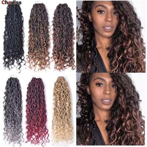 18Inch Synthetic Crochet Faux Locs River With Curly Twist Braiding Hair Black Bug Blonde Ombre Hair Extensions For Beauty Women