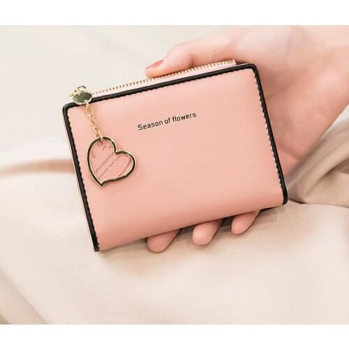 Super thin short purse female 2021 new Korean version cute students simple wallet card bag zero wallet