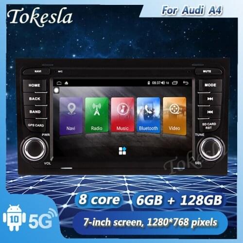 Tokesla Android11 car radio audio DVD intelligent touch Central Multimedia GPS receiver screen system MP5 for Audi A4 2002-2008