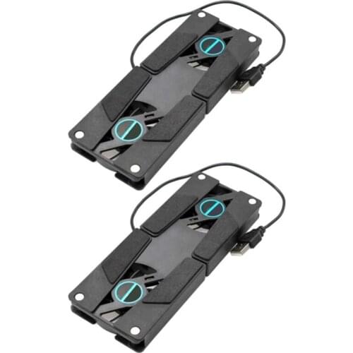 Laptop Cooling Rack Folding Radiator Dual Fan USB Portable Laptop Cooling Rack Base Silent Cooling 2PCS