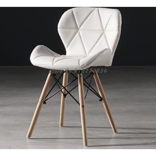 Net red ins wind dressing stool nordic make-up chair simple solid wood leather chair bedroom simple shoe changing stool manicure