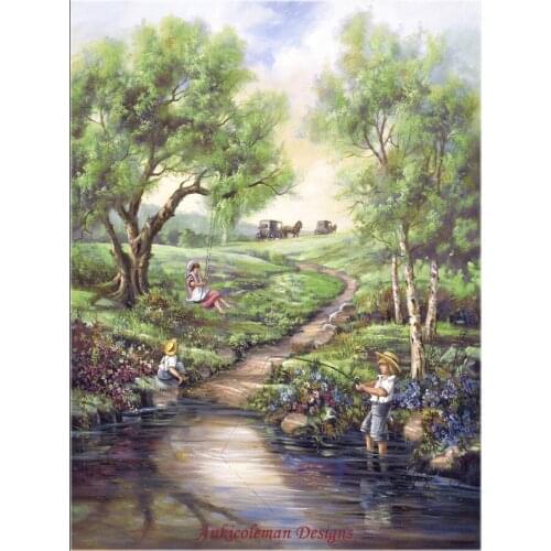 Needlework for embroidery DIY French DMC High Quality - Counted Cross Stitch Kits 14 ct Oil painting - Country Playtime