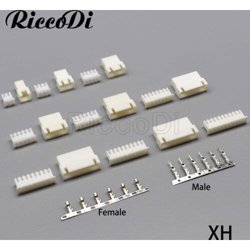 10/20/50 Set XH2.5MM Connector 2.5MM Pitch Plastic Shell Housing 2P 3P 4P 5P 6P 7P 8P Male+Female Connector and Terminal