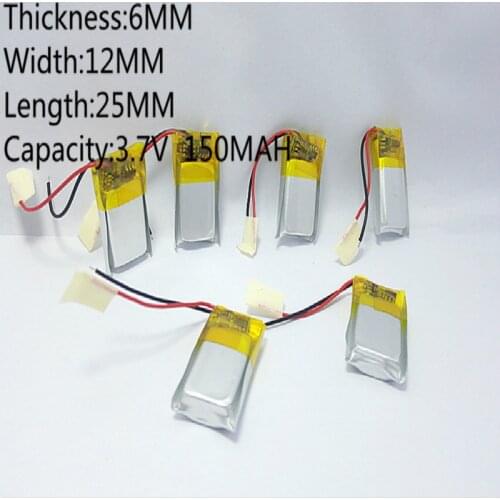 3.7V,150mAH,601225 PLIB; polymer lithium ion / Li-ion battery for GPS,mp3,mp4,mp5,dvd,bluetooth,model toy mobile bluetooth