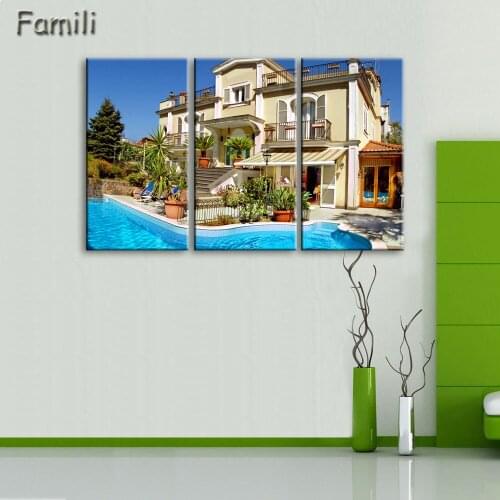 3Pcs/set of canvas art Rom italy night landscape on canvas HD print modern home decoration living room wall painting artwork