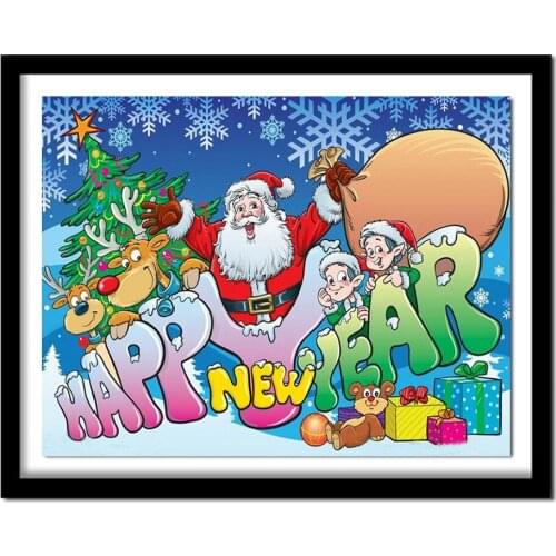 5D DIY Diamond Painting"happy Christmas"Full Square Diamond Embroidery snow winter Diamond Gift Factory Direct