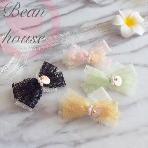 Pet Puppy Grooming Accessoires Handmade pet hair accessories dog head flower teddy yorkshire marzies pearl lace dream hair clip
