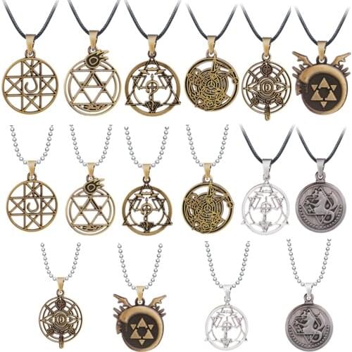 Anime Fullmetal Alchemist Necklace Edward Homunculus Logo Pendant Choker Necklace Women Men Charm Jewelry Gift