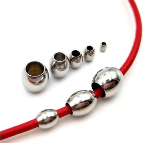 50pcs/lot 5x4mm/6x5mm/7x6mm Barrel Spacer Beads Stainless Steel Loose Beads for DIY Bracelets Necklaces Jewelry Making