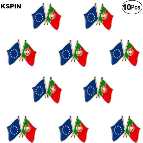 EU & Portugal Lapel Pin Flag badge Brooch Pins Badges 10Pcs a Lot