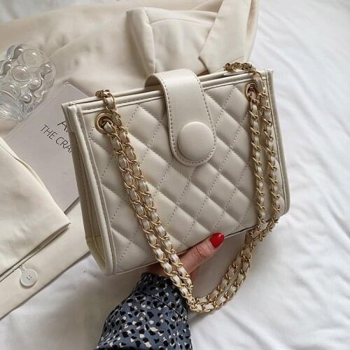 Kiwi Green Small PU Leather Women Handbag and Purses Tends Shoulder Crossbody Bag Chain 2021 Designer Luxury Black