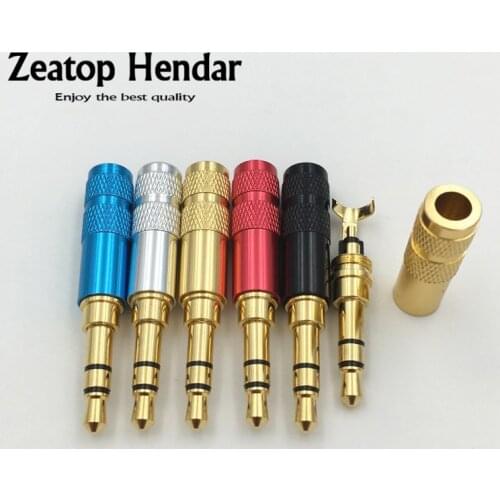 4Pcs New Mini 3.5 mm 3 Pole with Clip Plug Audio Jack Earphone Adapter for DIY Stereo Headset Earphone or Repair Earphone